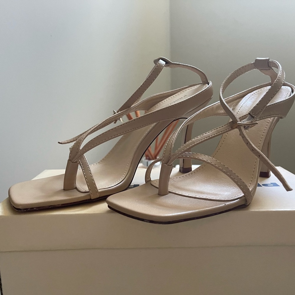 Princess Polly Nude Beige Strappy Kitten Heel Sandals